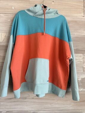 Men’s XXL Ascend Organic Cotton Color block Hooded Sweatshirt